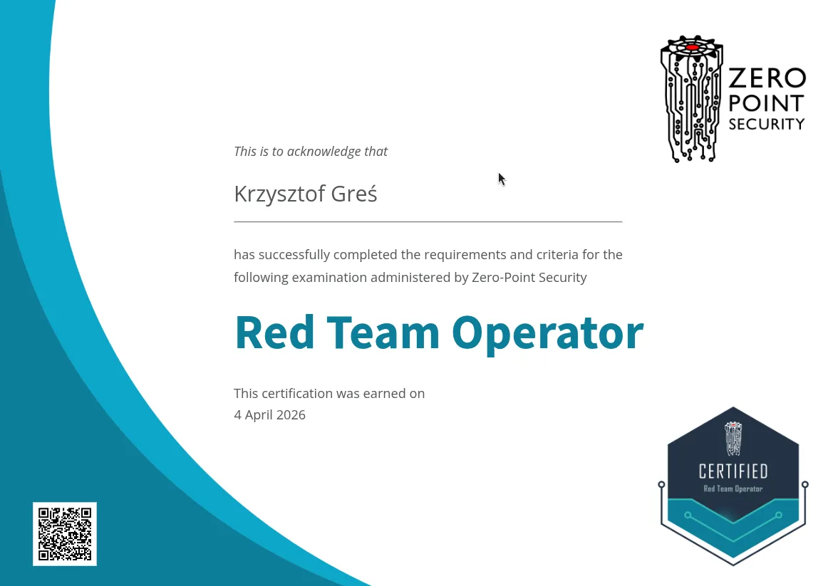 Zero-Point Security - Certified Red Team Operator (CRTO)