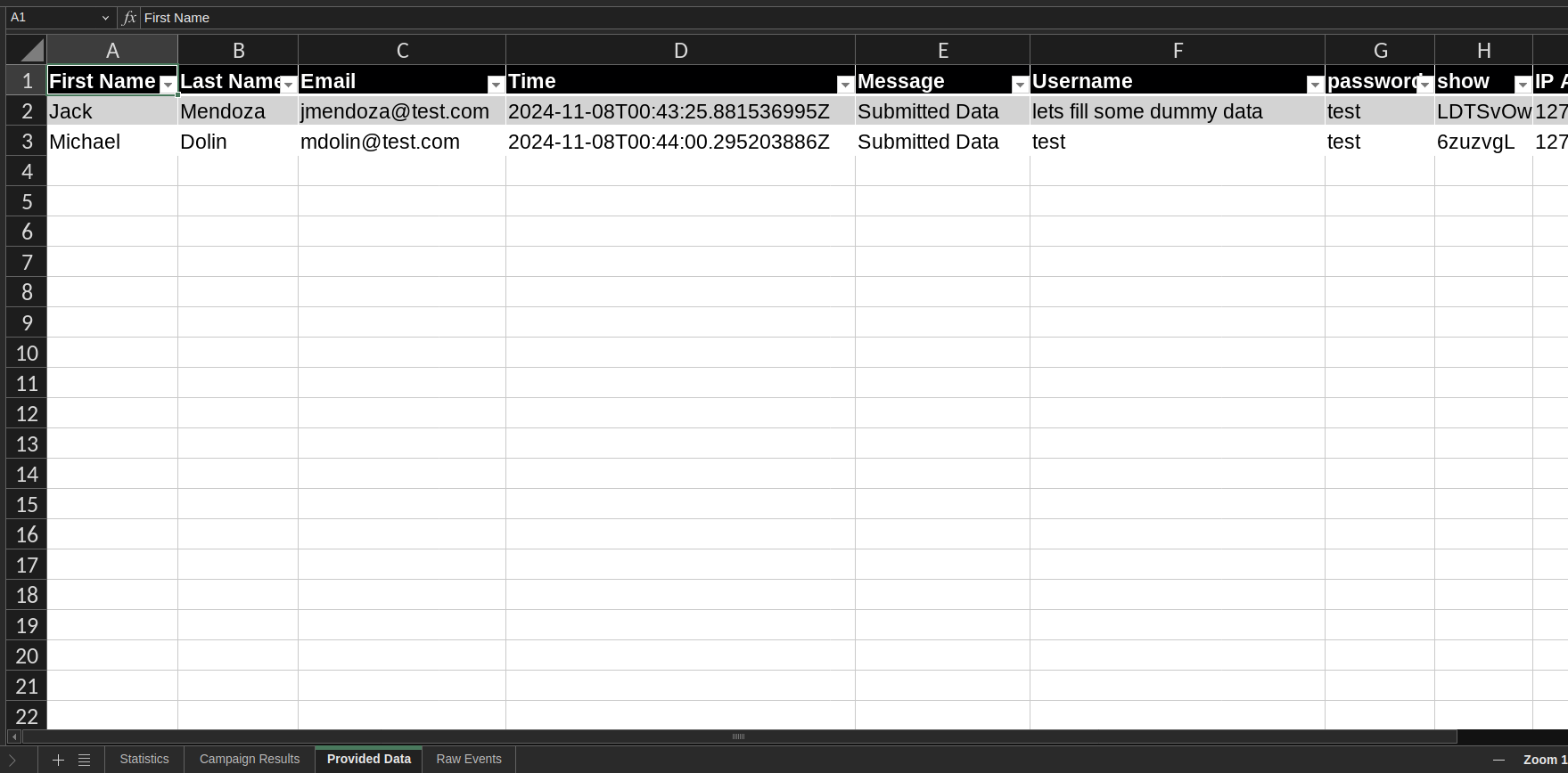 Provided data sheet